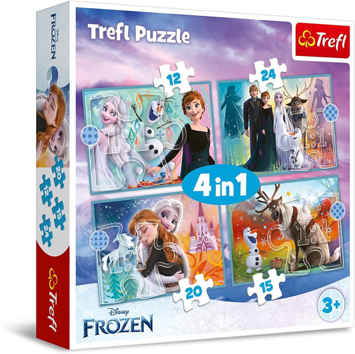 Trefl Puzzles 4 em 1 (12, 15, 20,24) – Frozen