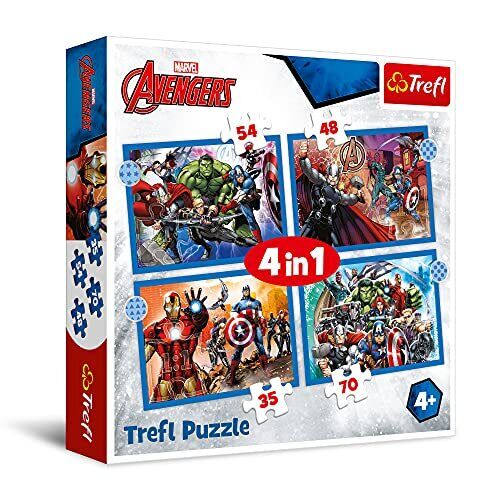 Trefl Puzzles 4 em 1 – Brave Avengers