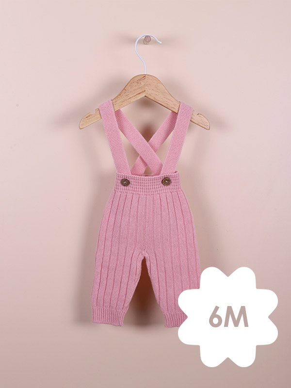 Wedoble calça alças Rosa médio – 6M