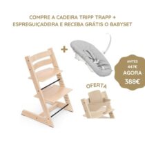 Stokke Tripp Trapp Cadeira Evolutiva (Faia) + Espreguiçadeira + Baby Set - Natural