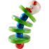 This image shows a colorful stacking toy, often designed for infants and toddlers. It features a head on top, possibly resembling a clown or a doll, with multiple rings or discs stacked below it in green, blue, and red colors. These types of toys are popular for developing fine motor skills and hand-eye coordination in young children.