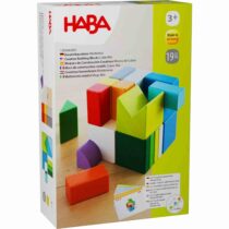 Jogo de Composição de Mistura 3D da Haba, contendo blocos coloridos em várias tonalidades como vermelho, verde, azul, amarelo e laranja.