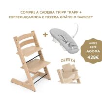 Stokke Tripp Trapp Cadeira Evolutiva (Carvalho) + Espreguiçadeira + Baby Set - Natural