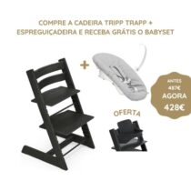 Stokke Tripp Trapp Cadeira Evolutiva (Carvalho) + Espreguiçadeira + Baby Set - Negro