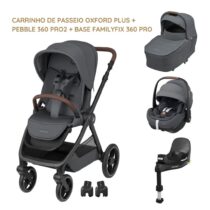 Maxi-Cosi Carrinho de Passeio Oxford Plus + Pebble 360 Pro2 + Base FamilyFix 360 Pro - Twillic Graphite