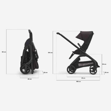 Bugaboo Carrinho de Passeio Dragonfly Completo - Graphite/Grey Melange