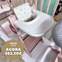 Stokke Tripp Trapp Cadeira Evolutiva Rosa Sereno + Acessórios